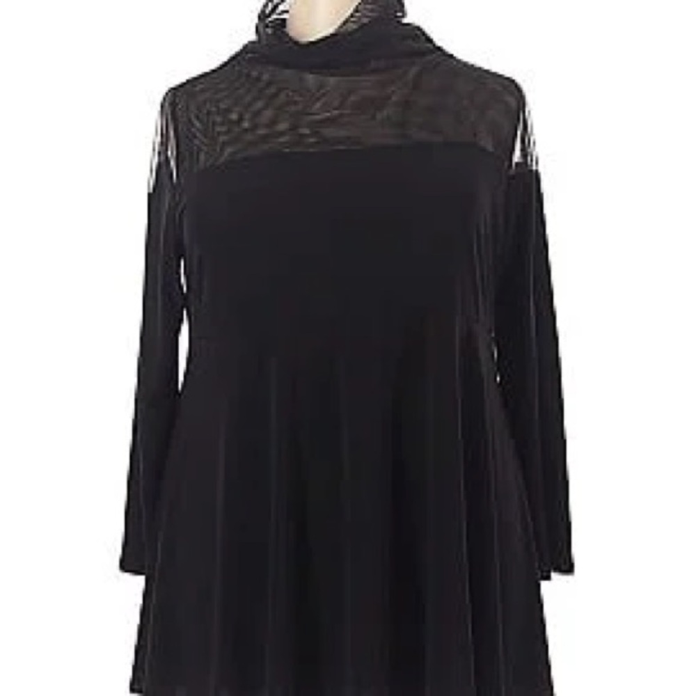IC Collection Elegant Black Long Sleeve top